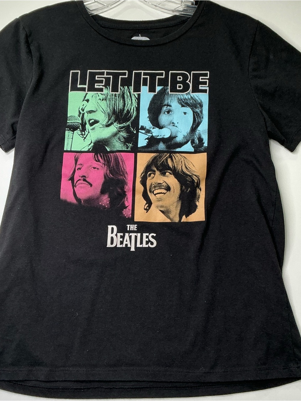 Beatles T-Shirt Let IT Be 2021 YOUTH Apple Corps Black Sz Small Preowned